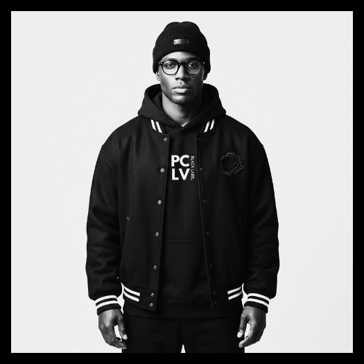 The Noir Emblem Varsity Jacket